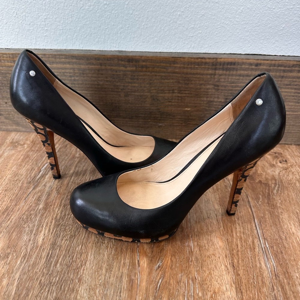 Coach Black High Heel Pumps with Sculptural Heels